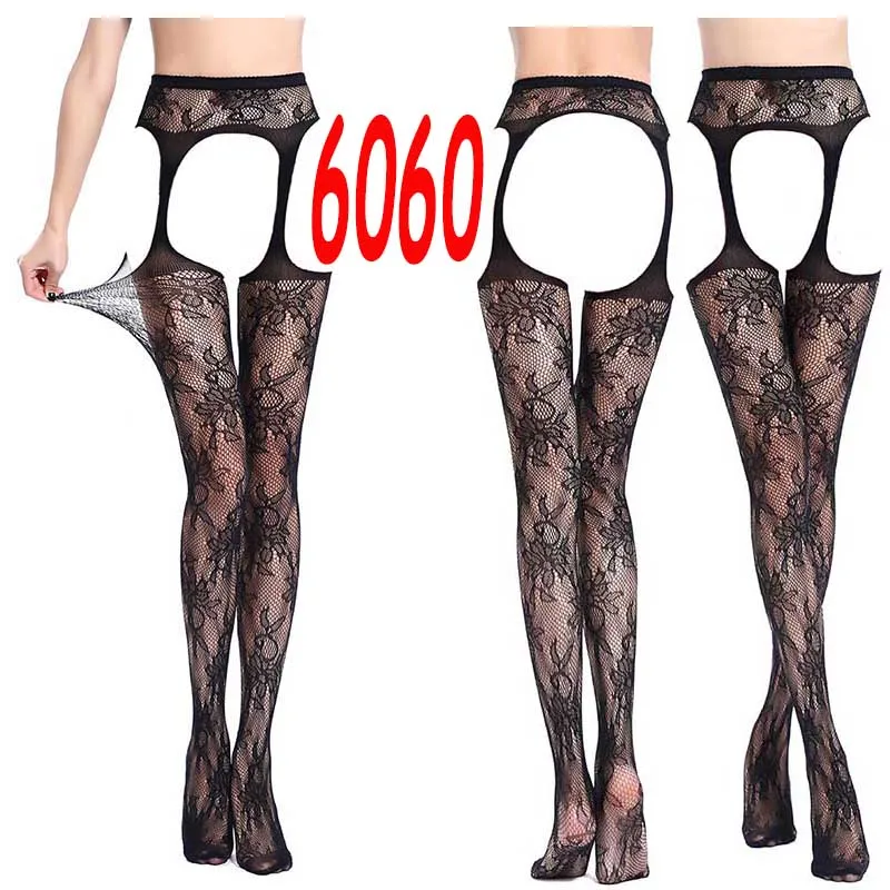 Колготки женские черные кружевные с принтом ажурные сексуальные чулки в сетку