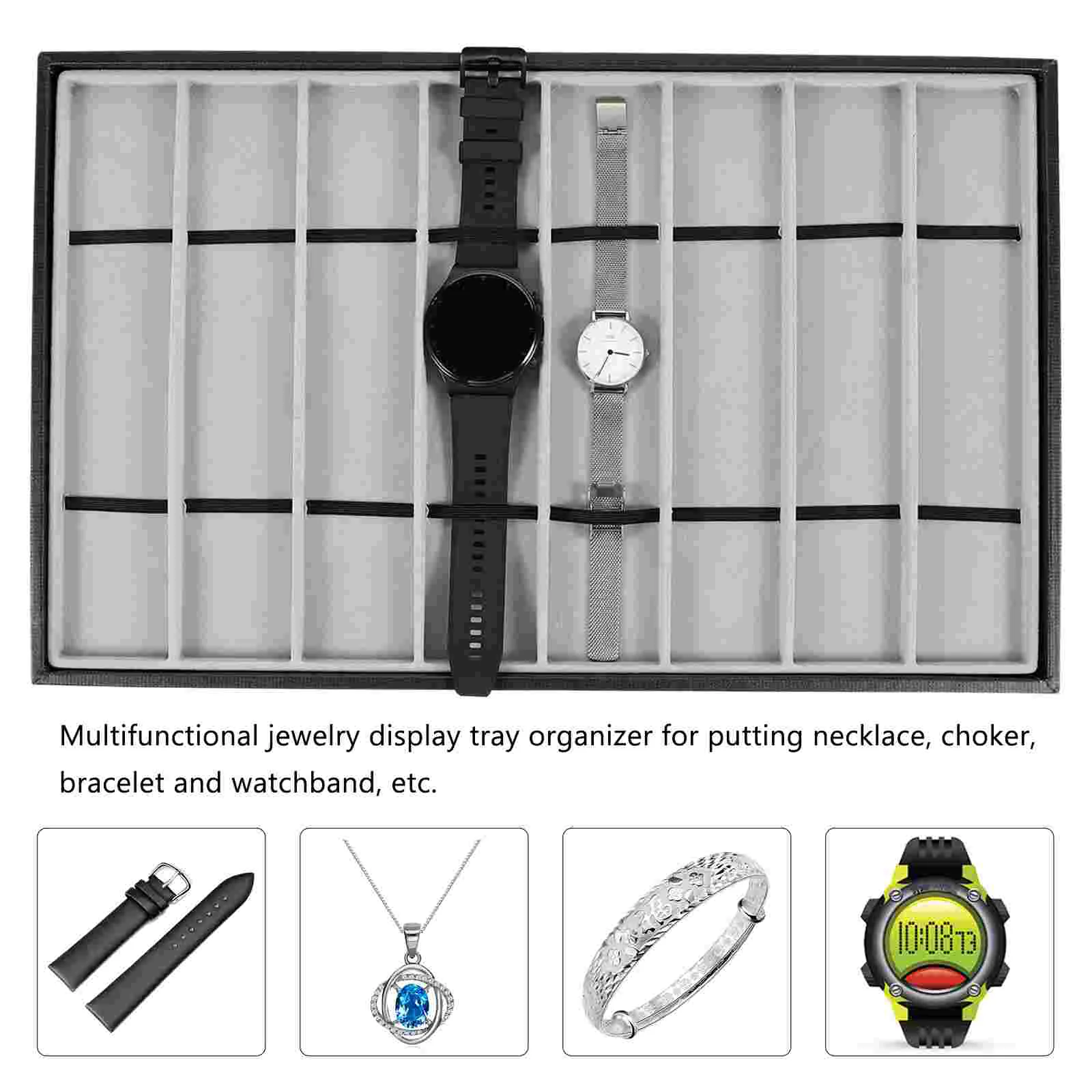 8-слотовый ремешок для хранения ювелирных изделий органайзер дисплея часов чехол