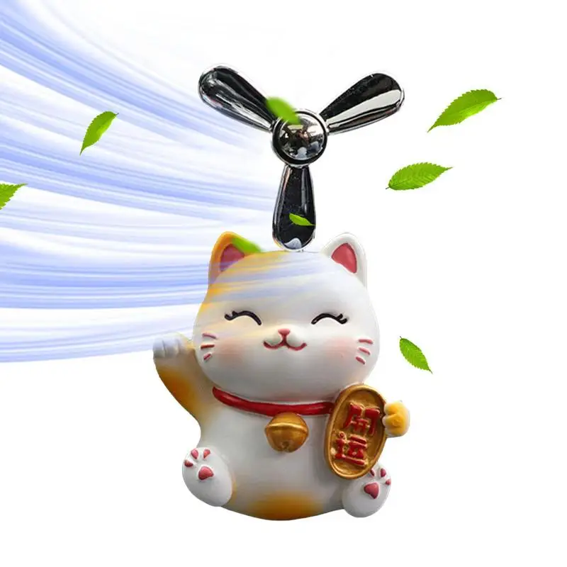 

Cat Air Vent Propeller Cute Cat Pilot Car Diffuser Rotating Propeller Cat Rotating Propeller Automotive Air Outlet Fan Car
