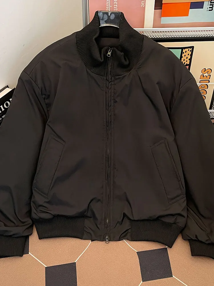 Гонконгское пальто с воротником-стойкой и хлопковой подкладкой мужское зимнее