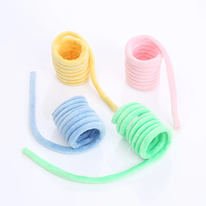 

Cat Toys Cat Toys Wide Durable Heavy Gauge Pet Supplies Plush Spring Shape Soft Short Plush Toys Spot Wholesale Built-in Catnip