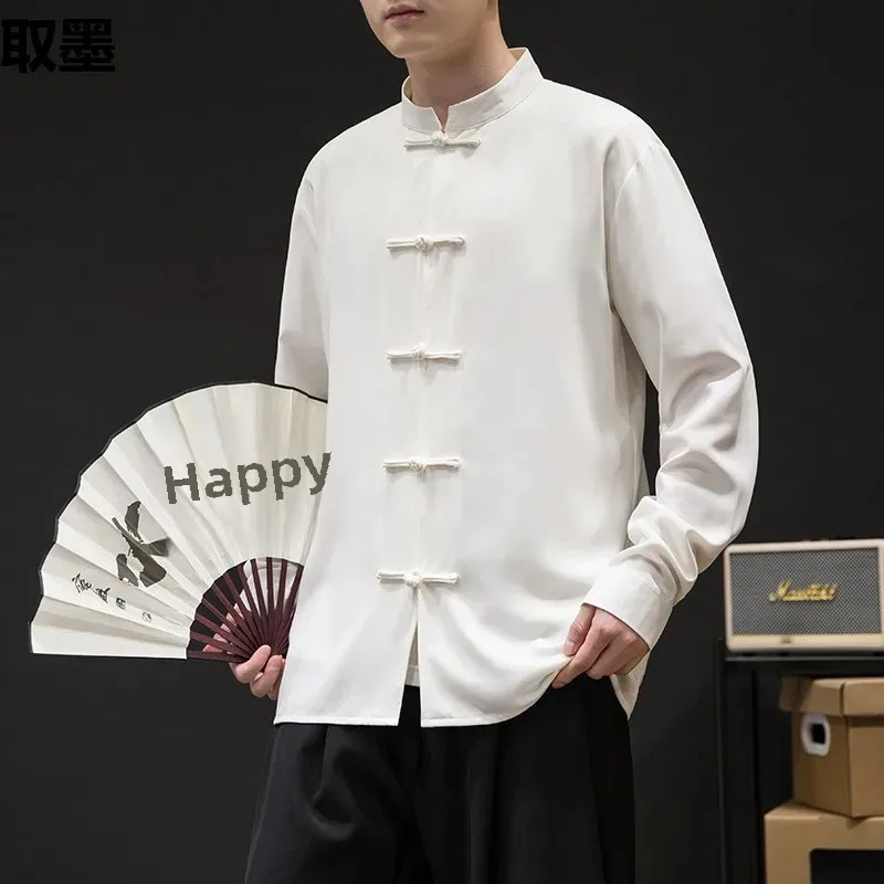 Костюм Тан мужской весенне-осенний костюм в китайском стиле свободная рубашка на