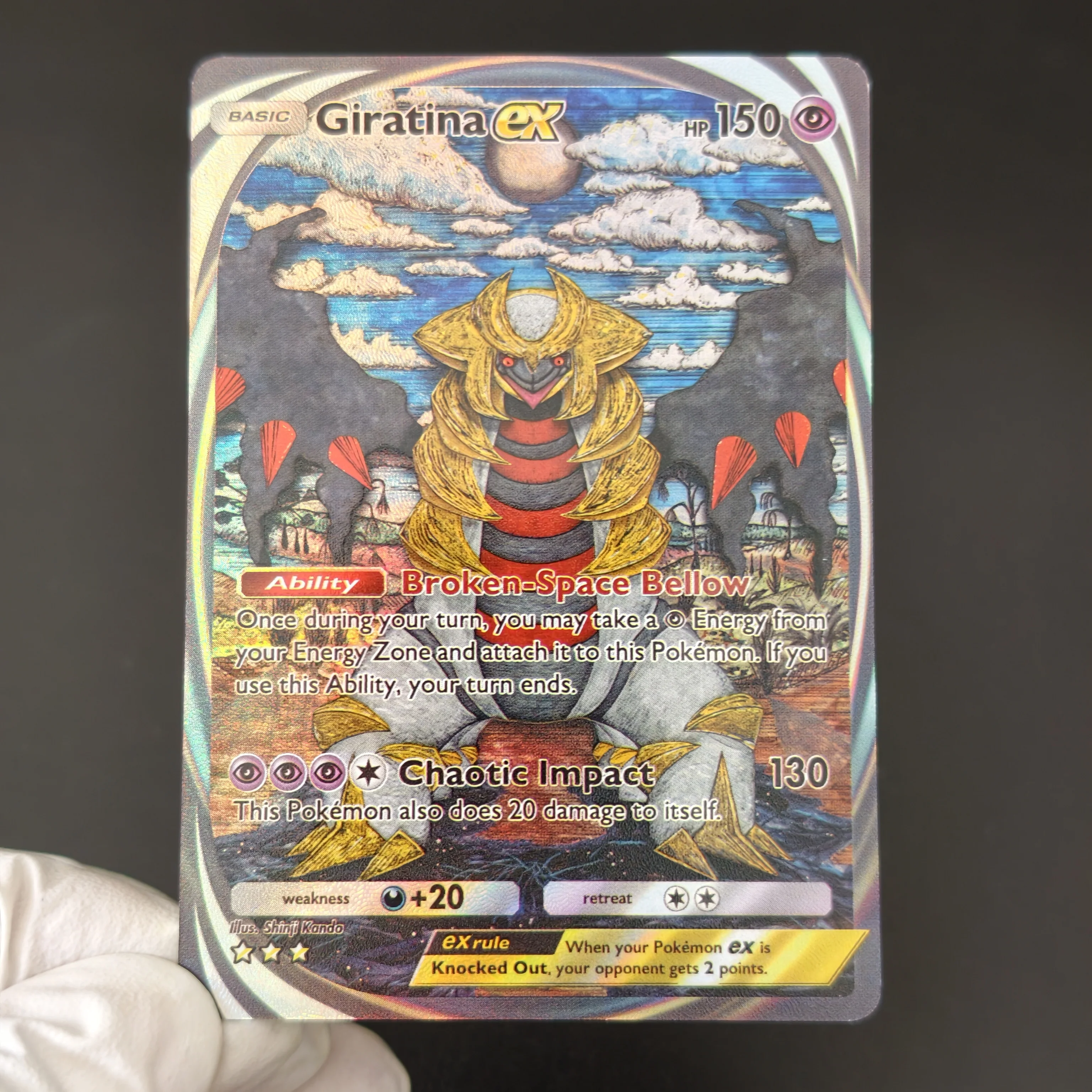 Фото Коллекционная карта PTCG DIY: Карманная карта Charizard ex (английская версия), Pokemon Mewtwo EX, Palkia, Giratina, Eevee, цветная, с текстурой и эффектом мерцания №4