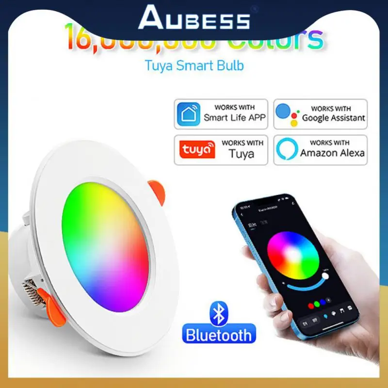 

Spot Led Lamp Colorful Energy Saving Recessed Round Light Works With Alexa Google Hom Timer Seting Rgb Downlight Voice Control