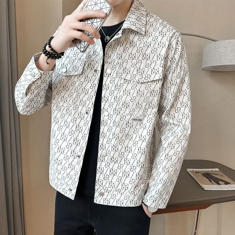 Jacket Men's Spring and Autumn 2024 New Fashion Trendy Brand Cargo Sle Slim fit Korean Ruan Shuai High Sense ...