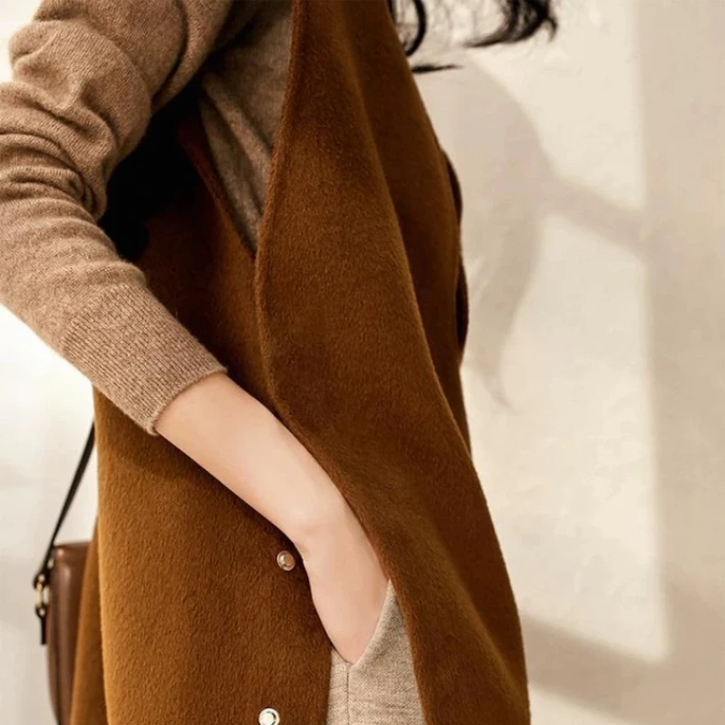 Жилет однотонный женский вязаный жилет пуловер модная одежда 2024 свитер акция