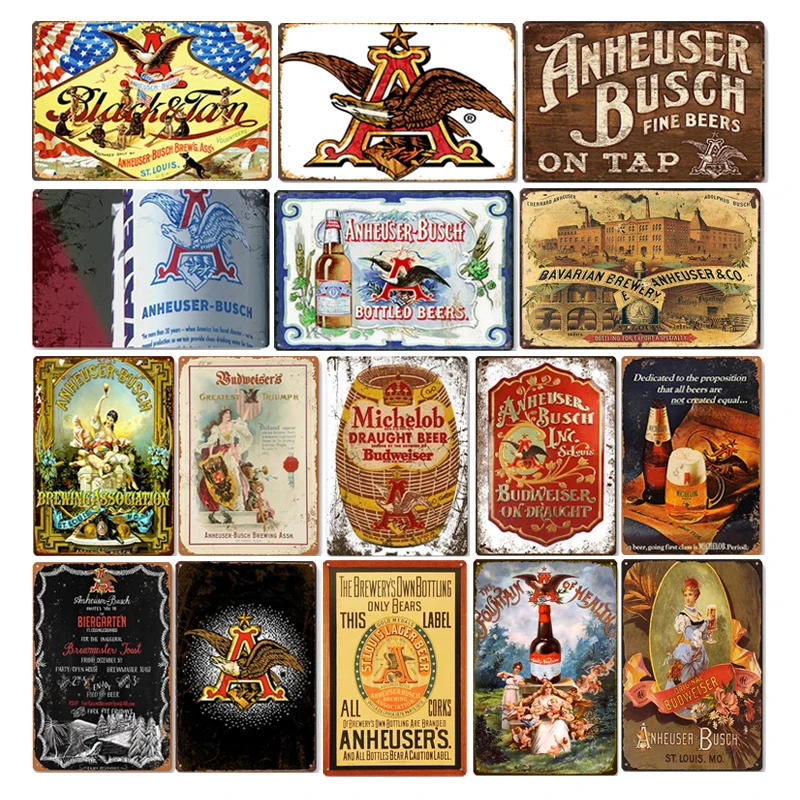 

Metal Tin Sign Classic Beer Brand Decorative Plates Vintage Decor For Bar Pub Garage Wall Signs Plaques Tinplate Painting Poster