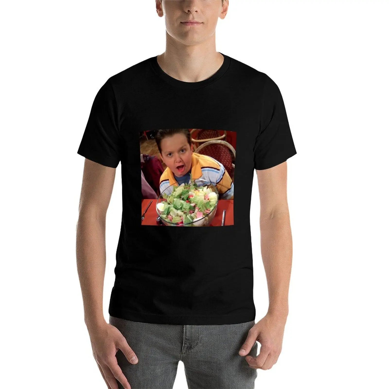 Фото Футболка Gibby with a salad, мужская футболка с графическим принтом, винтажная футболка, мужская однотонная хлопковая футболка, мужская футболка №3