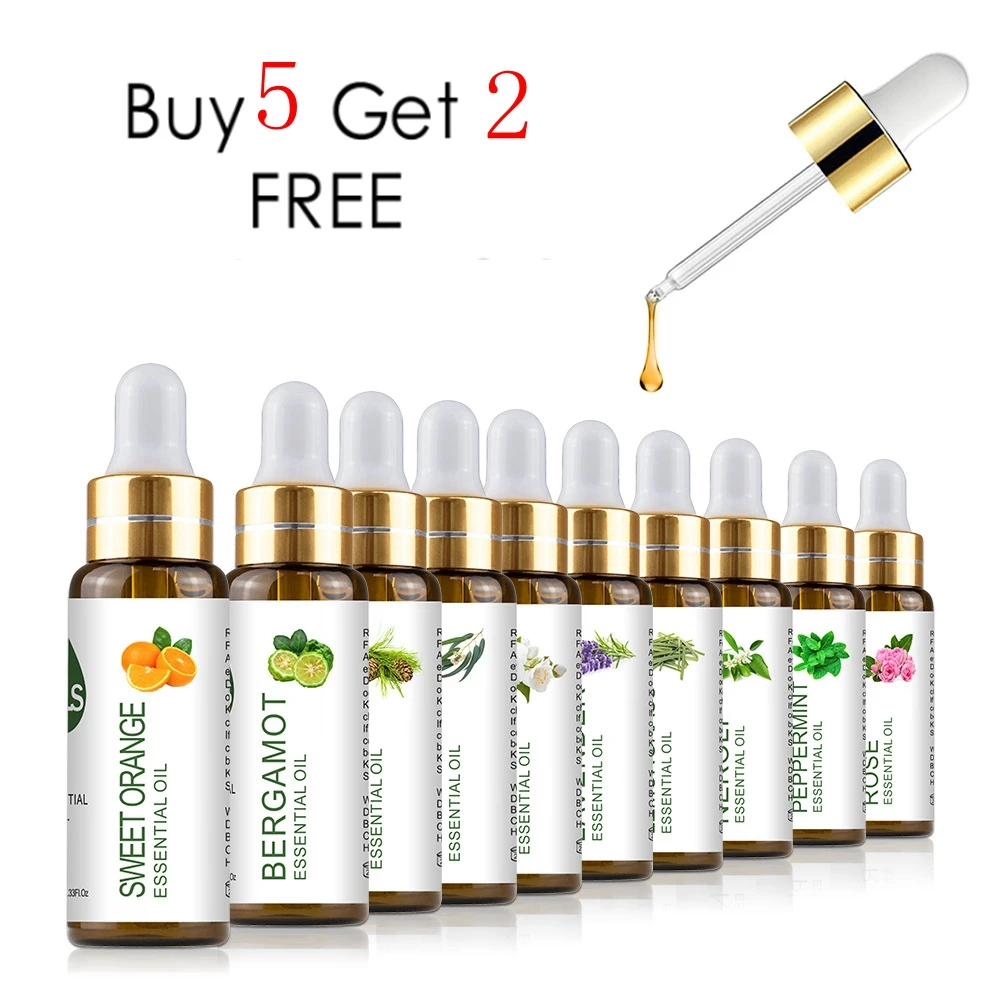

But 5 get 2 free 10ml Natural Plant Essential Oil For Diffuser Spearmint Jasmine Eucalyptus Neroli Aroma Essential Oils