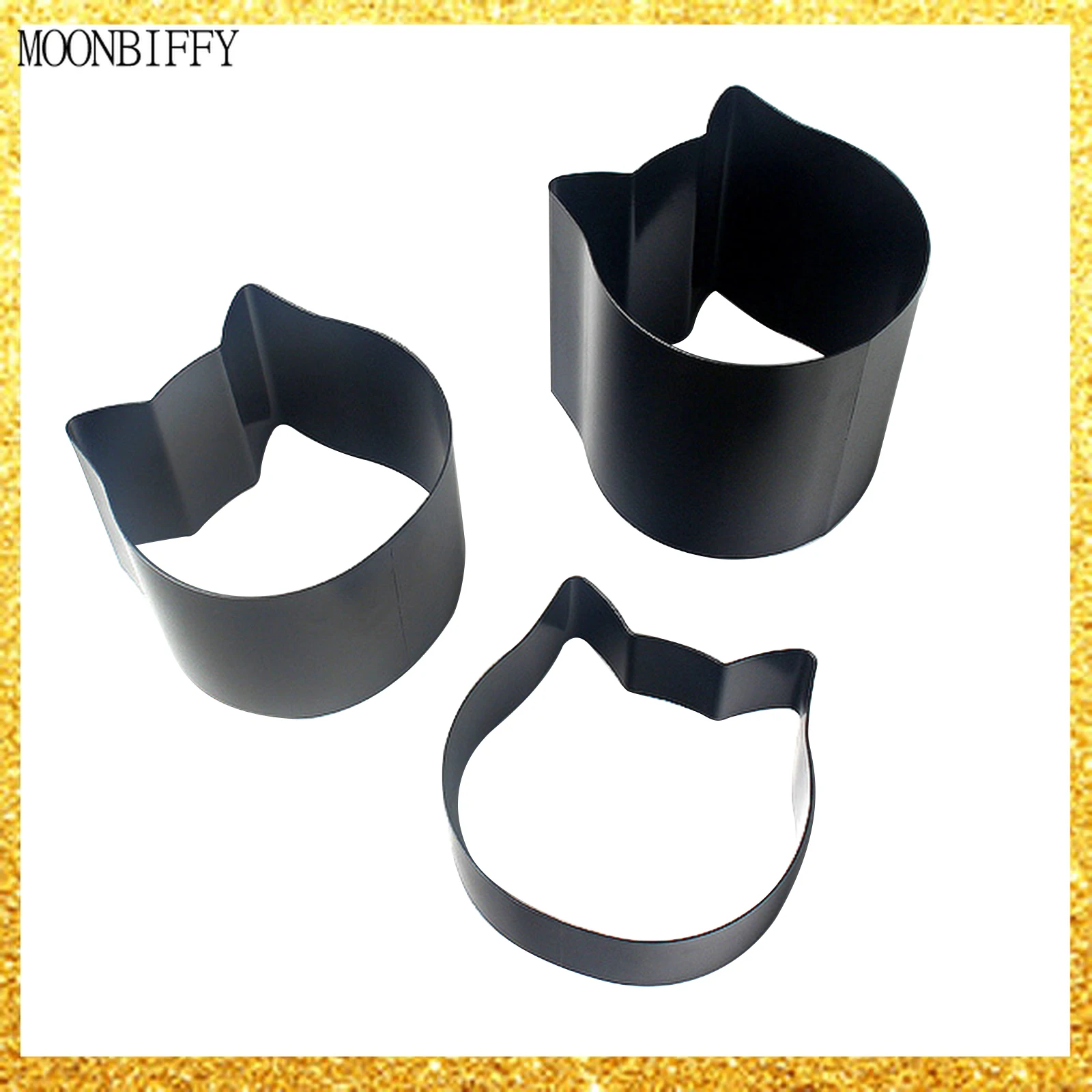 

Форма для торта в форме головы кошки, черный однотонный антипригарный инструмент для выпечки хлеба/тоста/десерта 50 мм