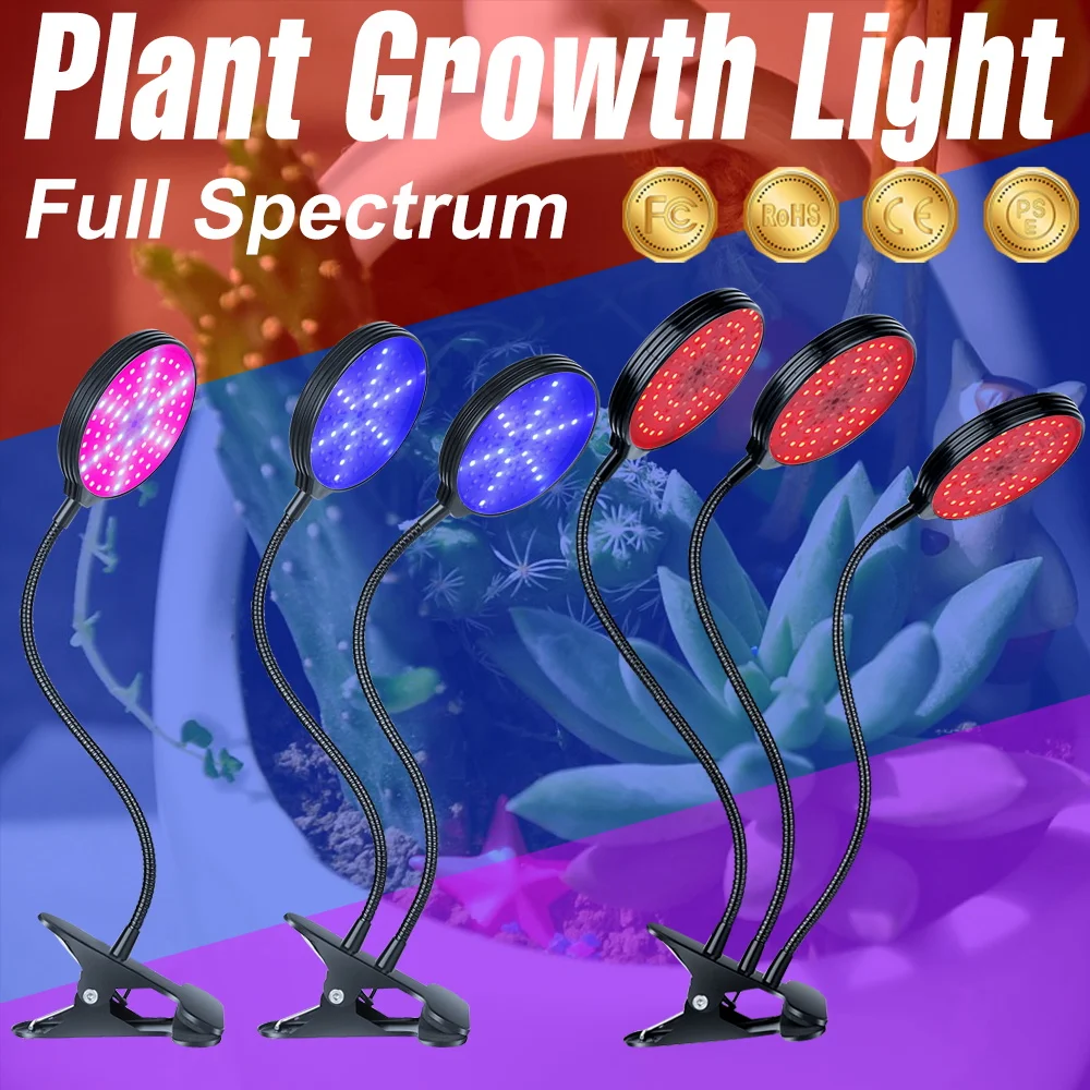 

DC5V LED Grow Light Full Spectrum Grow Light Hydroponic Fitolamp with Clip for Flower Seeding Greenhouse Plant Light