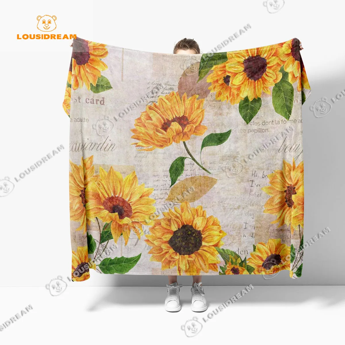 

Cozy Sunflower Throw Blanket Mermaid Autumn Fall Lightweight Comfortable Soft Breathable Ultra Soft Bedding Travel Sofa Cover