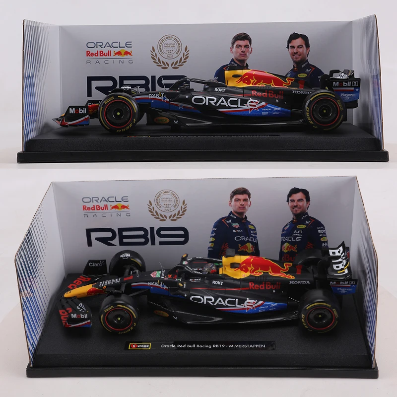 Фото Коллекционная модель автомобиля Burago 1:18 Oracle Red Bull Racing RB19-M.Verstappen №1, литая под давлением, из сплава, люкс, подарок №2