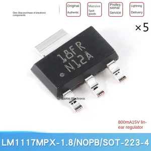 Original LM1117MPX-1.8 NOPB SOT-223-4 1.8V 0.8A linear regulator chip (5pcs)