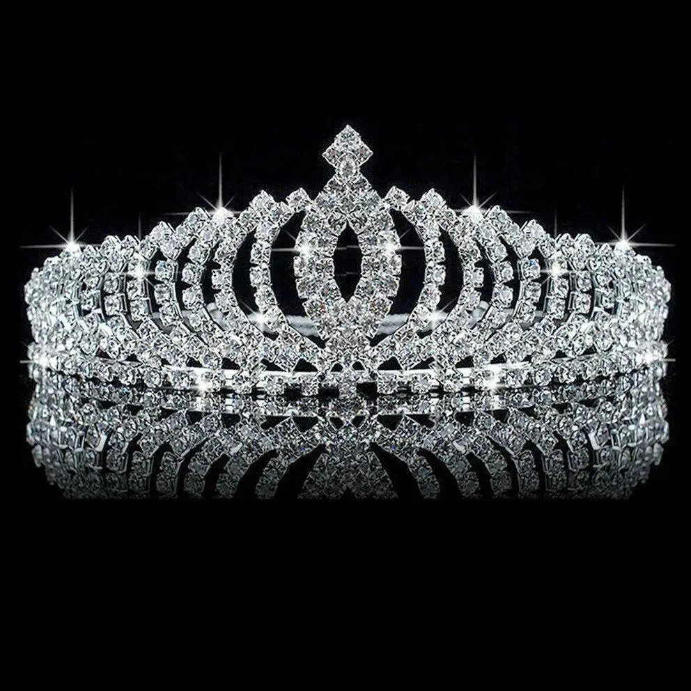 

Wedding Bridal Crystal Rhinestone Princess Crown Comb Tiara Prom Pageant Jewelry