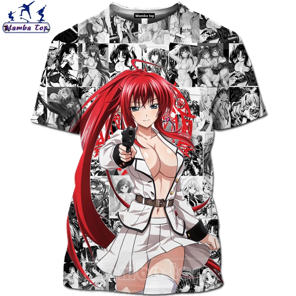 

Mamba Top 3D Print TV Animation High School DxD T Shirt Men Tees Anime Girl Sexy Hentai Women Tshirt Hip Hop Summer Short Sleeve