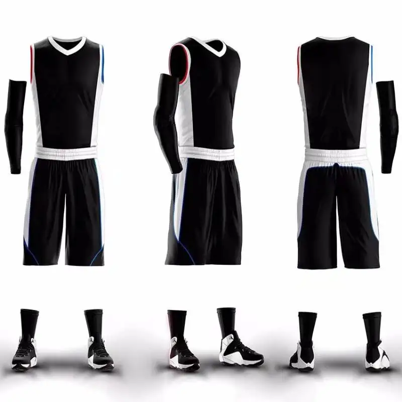 Custom Mens Black Basketball Uniforms Professional Throwback Jersey Breathable Basketball Jersey Clothes For Outdoor Activity