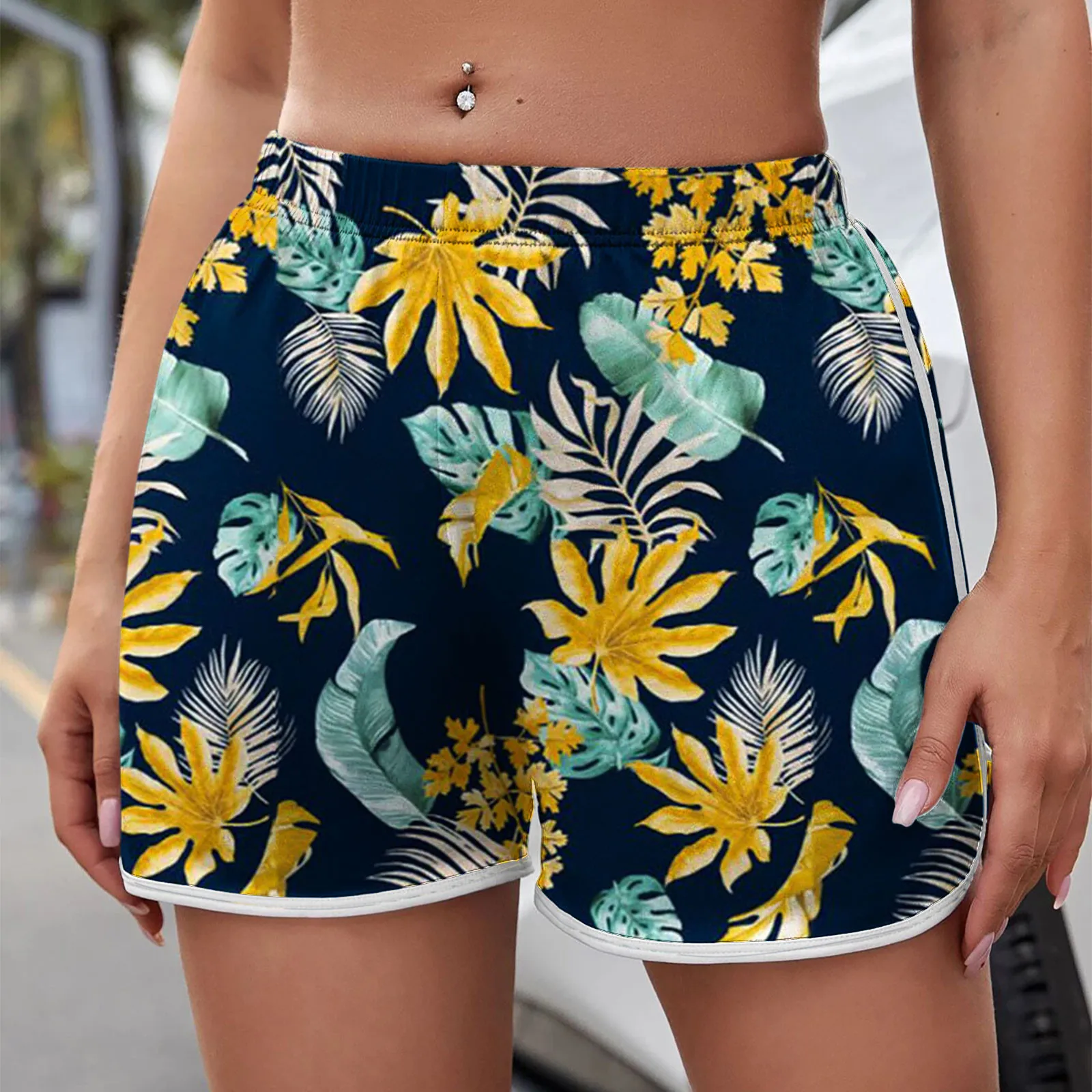 

Женские спортивные шорты, одежда с растительным принтом, женские шорты пуш-ап с высокой талией, леггинсы для фитнеса, бесшовные трико для подтяжки бедер