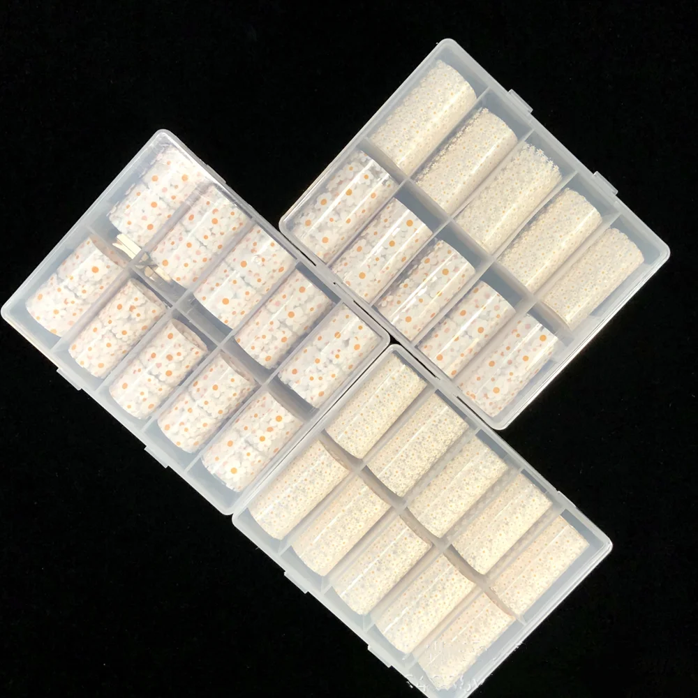 

1 Box 4*100cmWhite Daisy Sun Flower Transparent Base Transfer Foil Film Nail Art Manicure Starry Sky Paper DIY Design Decoration