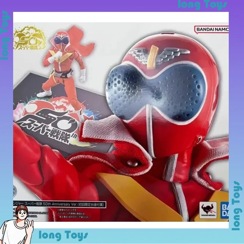 Фото В наличии: Оригинальный конструктор Bandai Himitsu Sentai Gorenger, модель SHF Акарейнджер, 50-я коллекция аниме-фигурок, готовая модель-игрушка №3