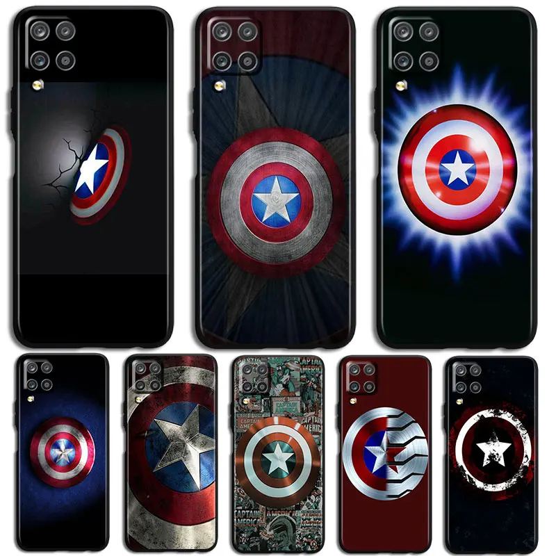 

Shield captain america marvel Phone Case For Samsung Galaxy A10 A20 A30 A2 Core A40 A50 S A60 A70S A70 A80 A90 Black luxury Back