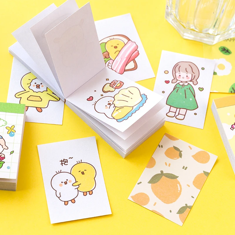 

50 Sheets/Book Cute Cartoon Style Stickers Character Stickers Diary Journal Design Scrapbook Idea Decorative Material Stationery