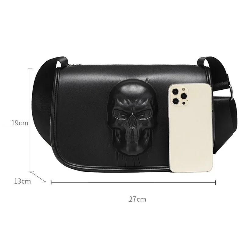Сумка через плечо с 3D черепом мужская сумка мужские сумки в стиле рок квадратная
