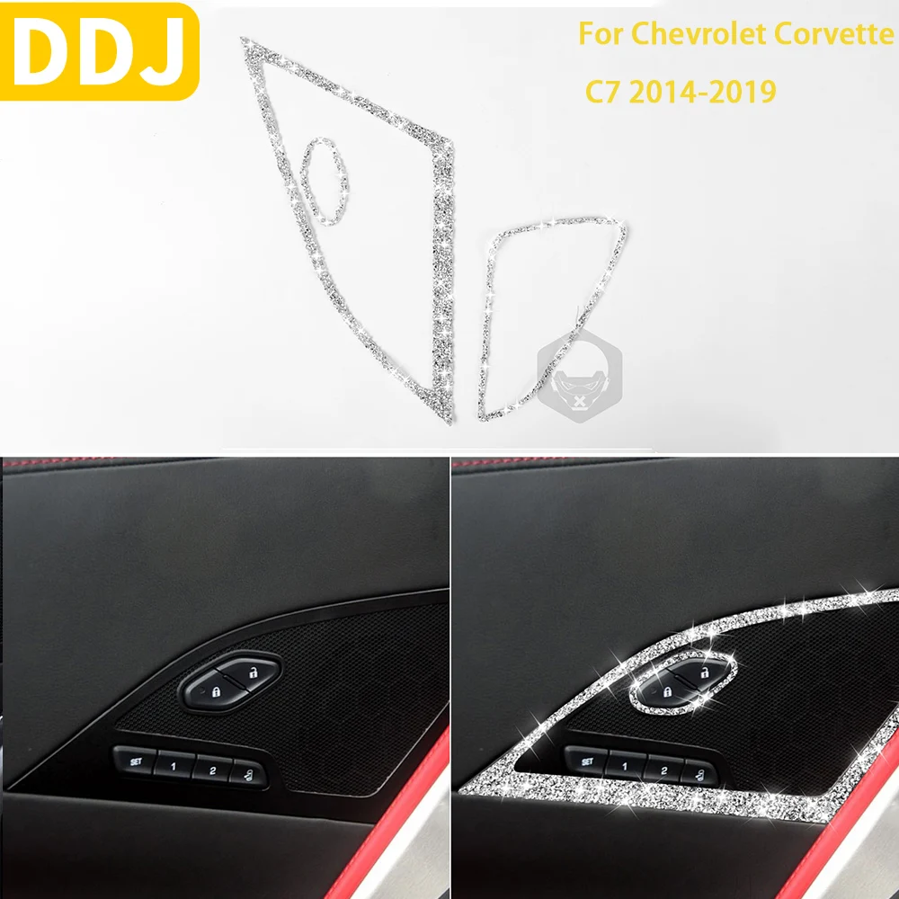

Наклейка на дверную колонку для Chevrolet Corvette C7 2014-2019, автомобильный аксессуар, мягкие блестящие кристаллы для женщин и девушек