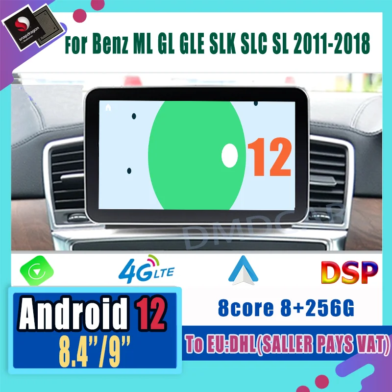 

8.4"/9" Android 12 Snapdragon 8Core CPU 4+64G Car Multimedia Player GPS Radio for Mercedes Benz ML-Class W166/GL X166 2012- 2015