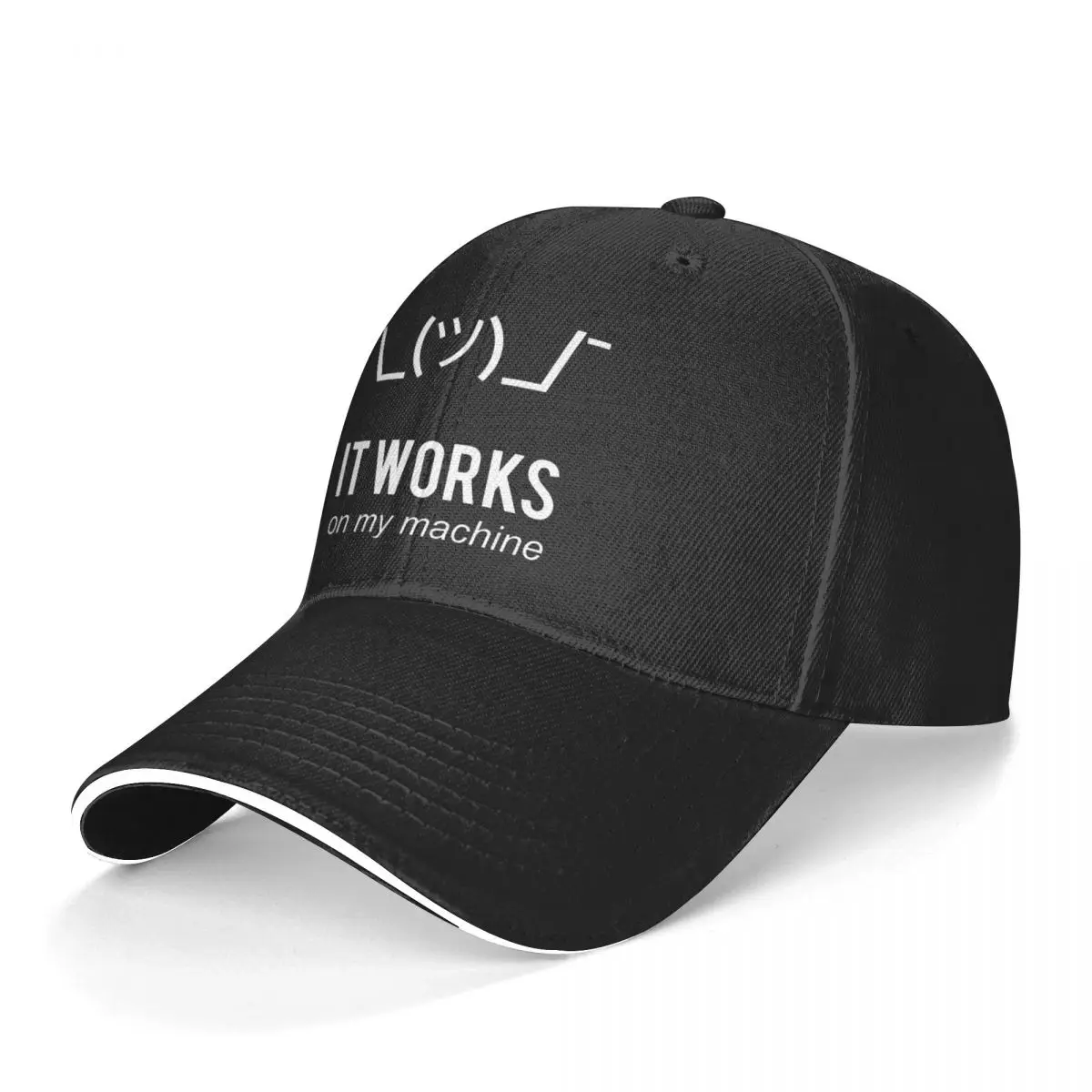 Programmer Baseball Cap Shrug it works on my machine Skate Sun-Proof Hip Hop Hats Fitted Printed Men Snapback Cap