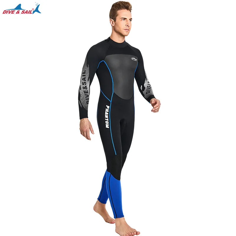 Цельный гидрокостюм с хлорным клеем для ногтей 3 мм утолщенный теплый дайвинга