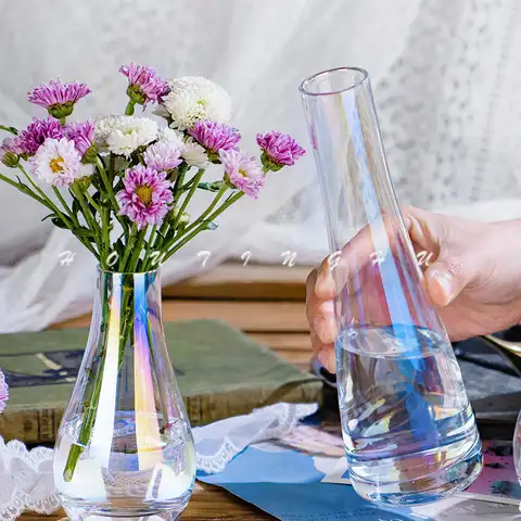 Скандинавский минималистичный стиль Гальваническая стеклянная ваза гидропонная планшетофон для гостиной настольная мини ваза орнамент с...