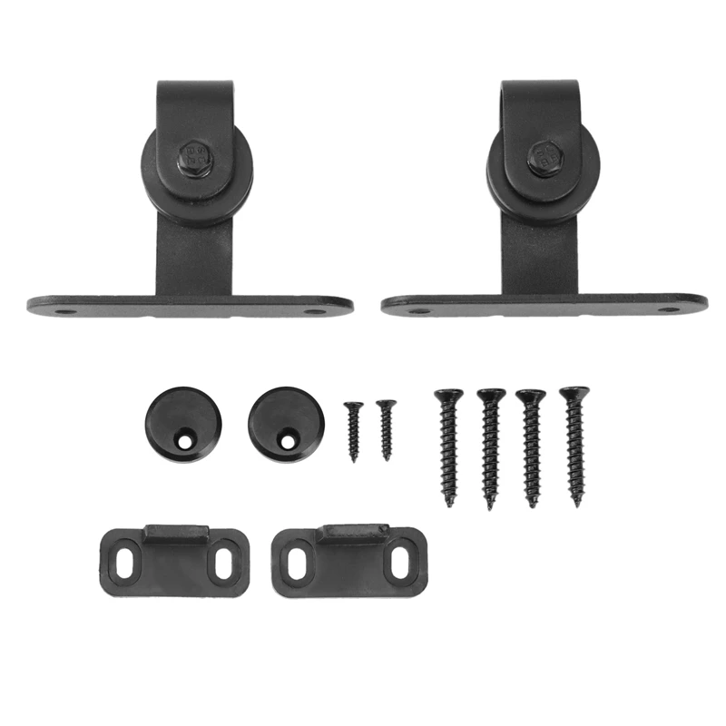 

Sliding Barn Door Hardware Kits Top Mounted Hanging Rail Hanger Track Steel Closet Door Roller Rail For Single Door-B