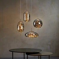 creative gypsophila led pendant light glass lampshade bedroom living room dining room modern loft pendant lamp indoor lighting