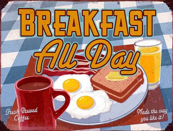 

Breakfast All Day Tin Sign art wall decoration,vintage aluminum retro metal sign