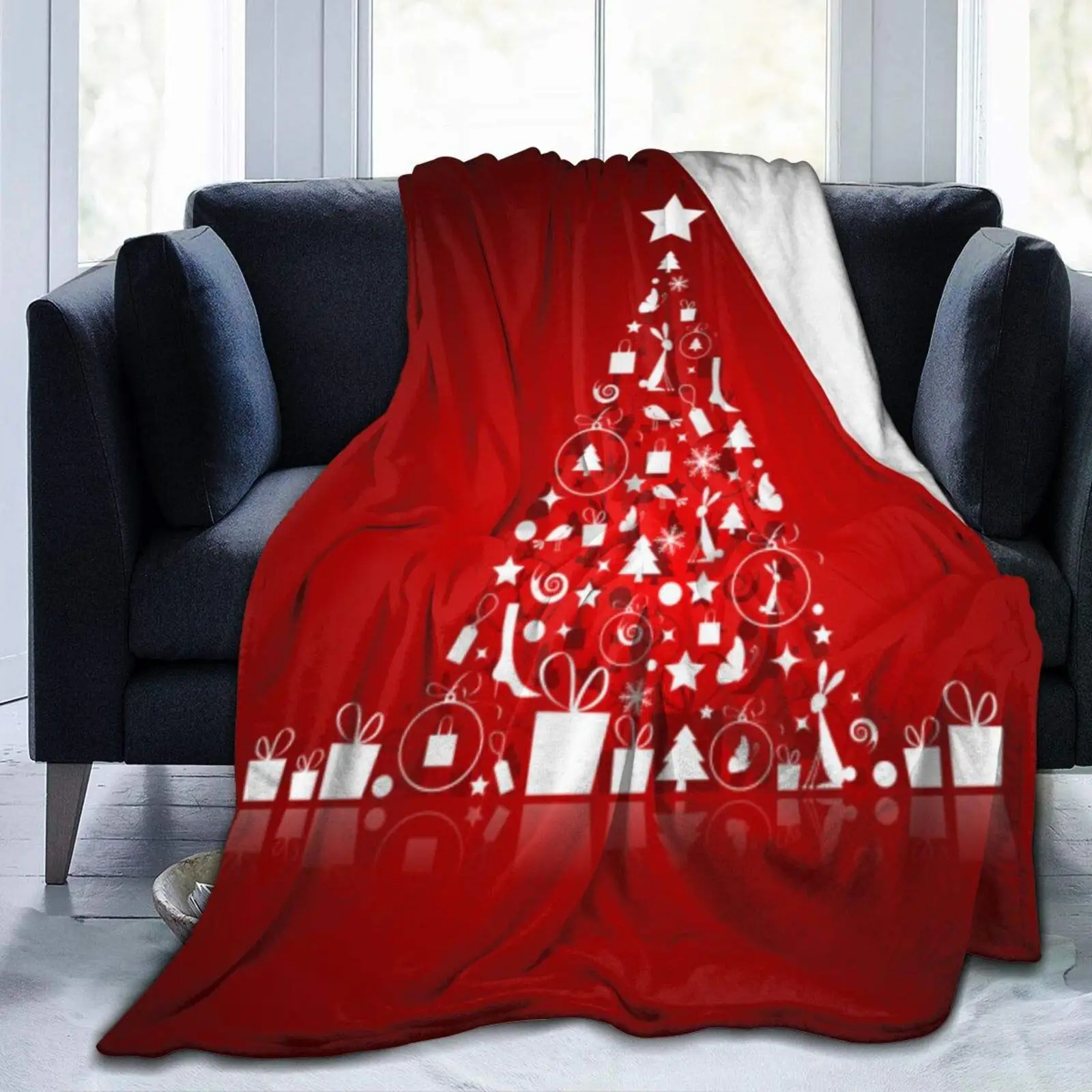 

Christmas Fleece Throw Blanket Christmas Tree Beautiful for Your Lightweight Cozy Soft Plush Blanket for Couch Sofa Bed-60"x50"