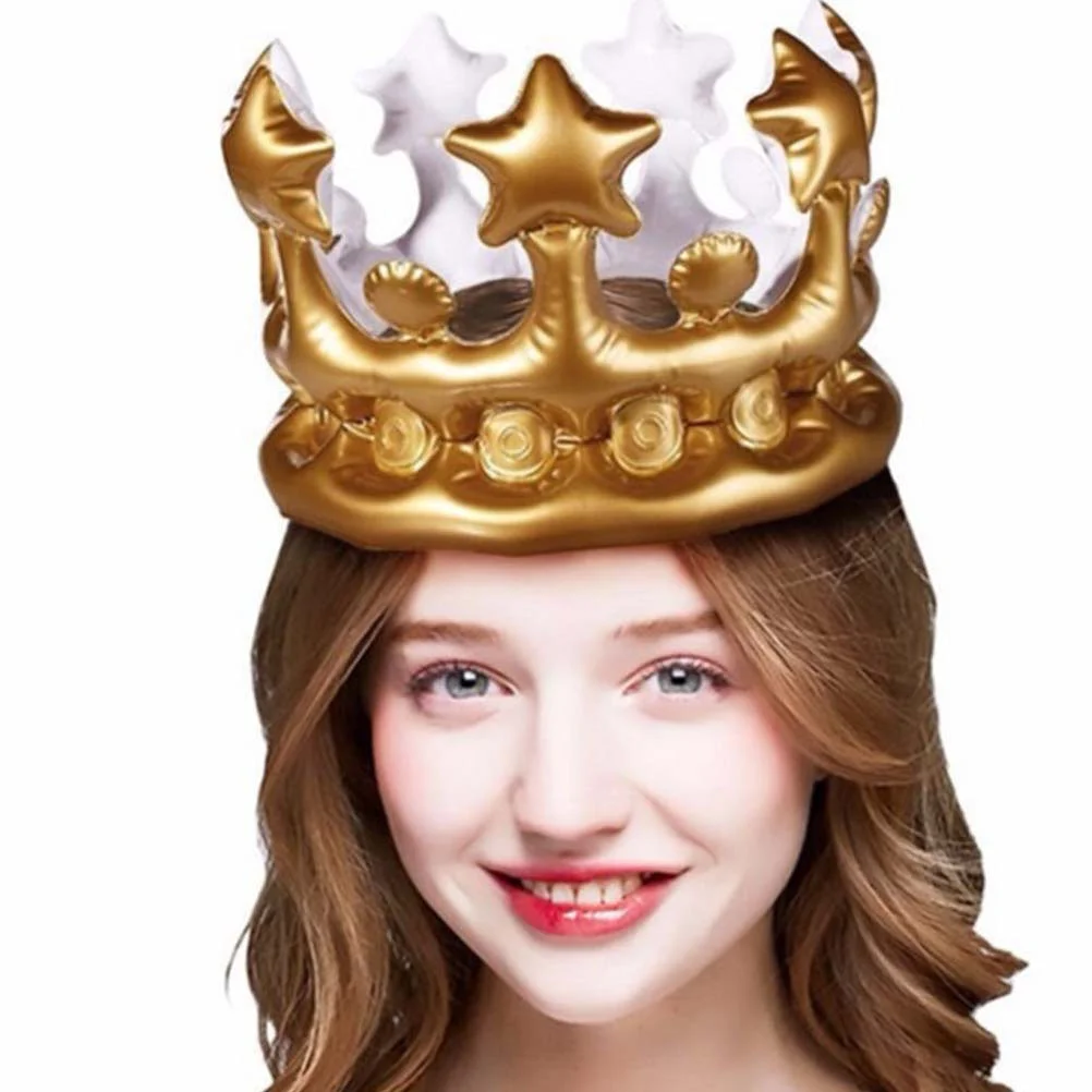 

6Pcs Inflatable Crown Birthday Party Crown Multi-functional Crown Cosplay Fancy Dress Supply