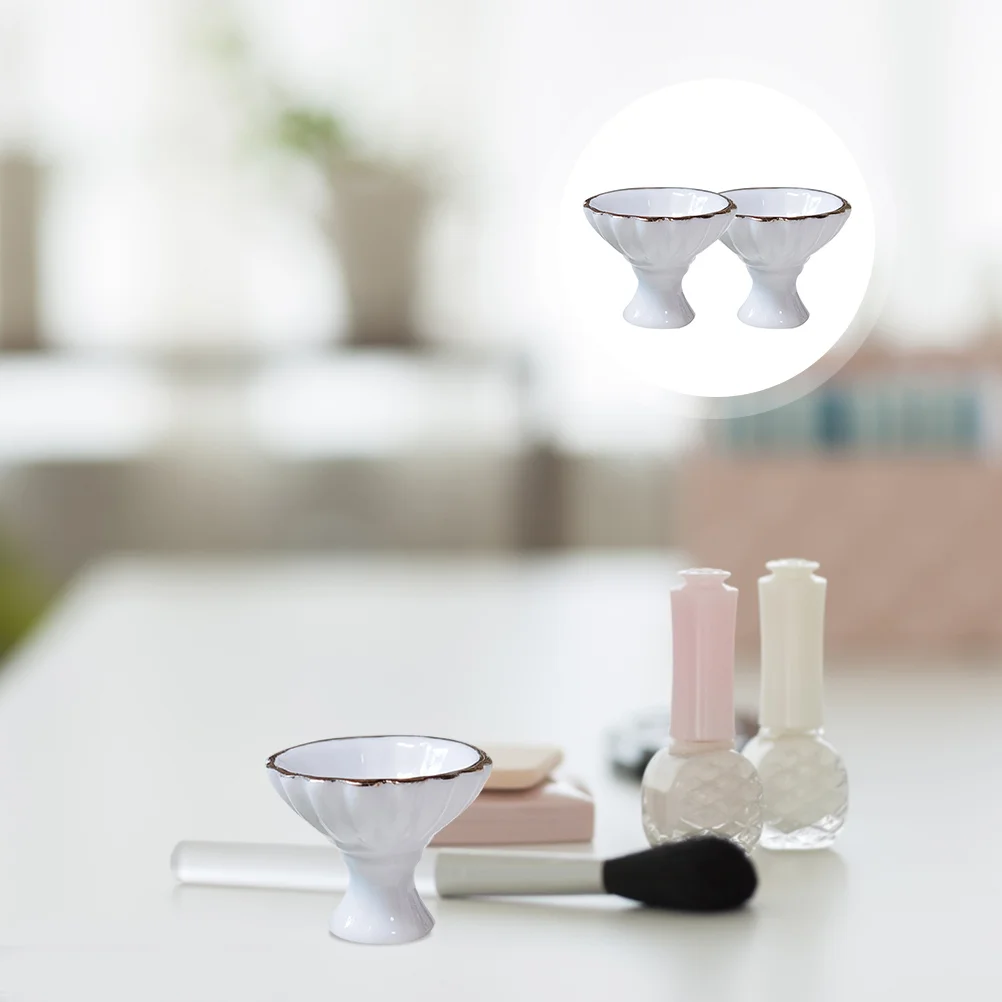 

2pcs Miniature Kitchen Tableware Mini House Plates Mini Ceramic Plate Models
