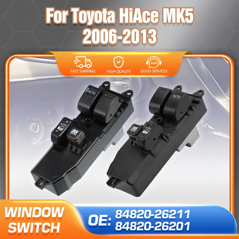 Фото Для 2006 2007 2008 2009 2010 2011 2012 2013 Toyota HiAce KDH20 TRH20 автоматический переключатель управления стеклоподъемником 84820-26211 84820-26201 №1