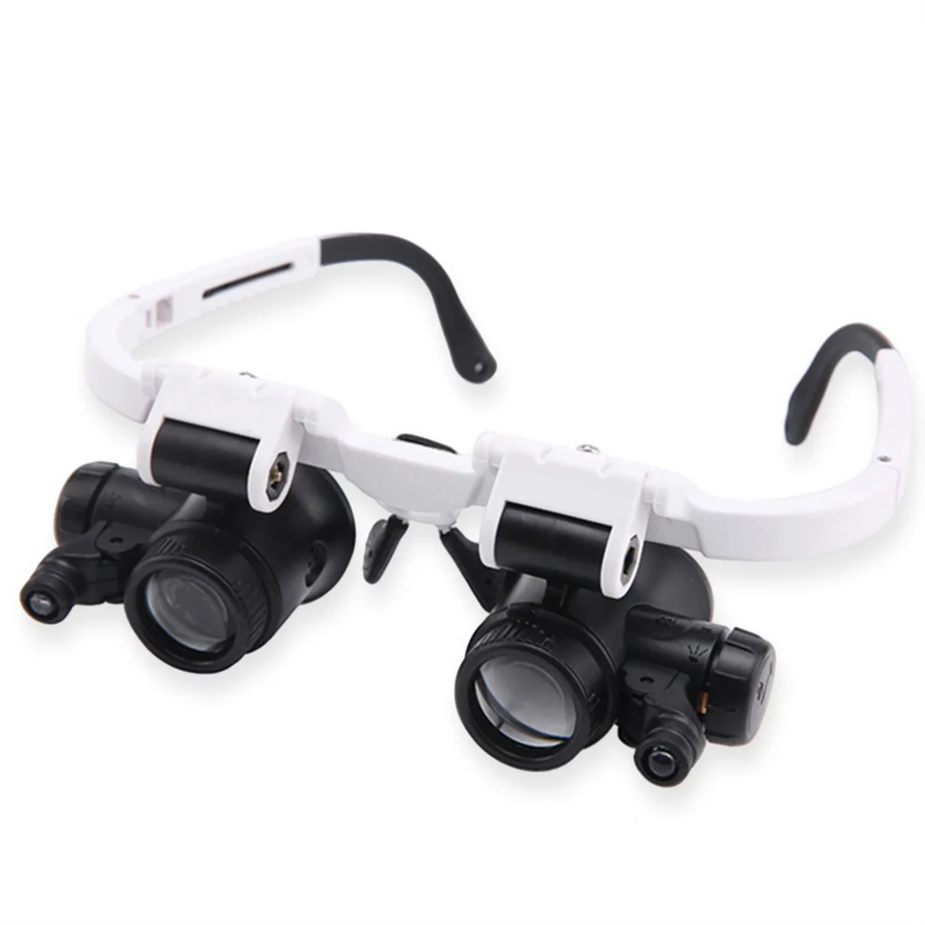 

Jewelry Magnifying Glasses with LED Light Magnifier Eyeglasses Portable Lighted Loupe Tools Electronic Repair Close Work