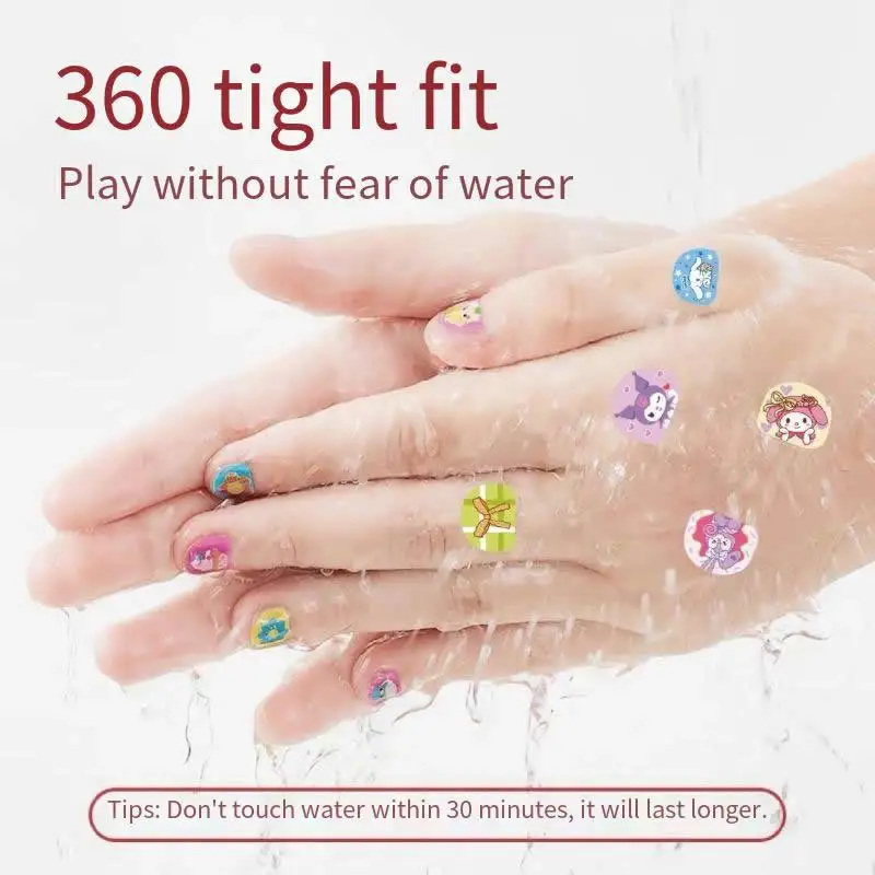 5 шт. Мультяшные наклейки для ногтей Hello Kitty милые Sanrio My Melody Kuromi пресс на Ногти