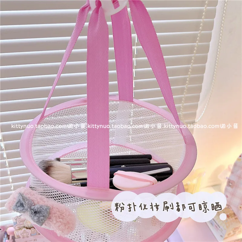 Розовая Sanrioed кавайная мультяшная одежда сушильная сетка My Melody Kuromi аниме плюшевая