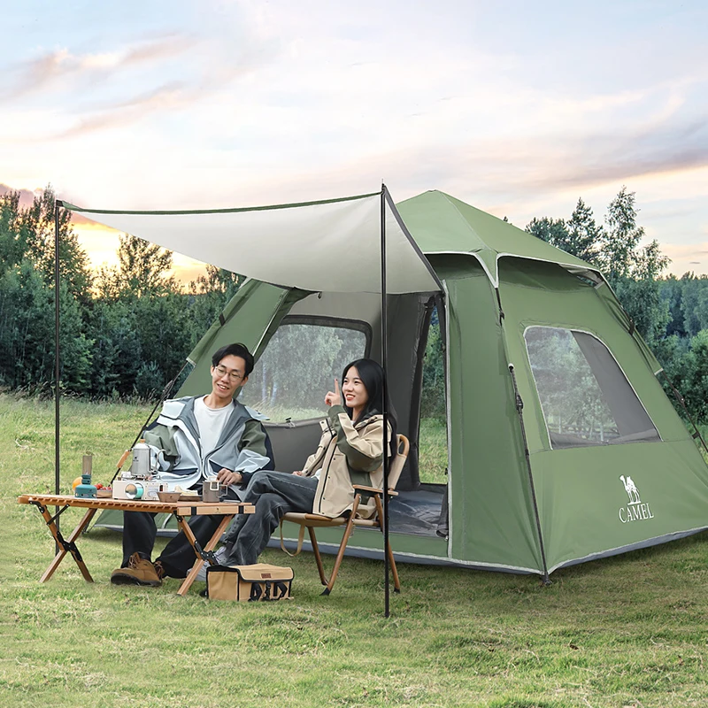 

GOLDEN CAMEL Outdoor Camping Tents Cated Silver Sunscreen Windproof Rainproof Quick Open Automatic Family Tent Camping Equipment