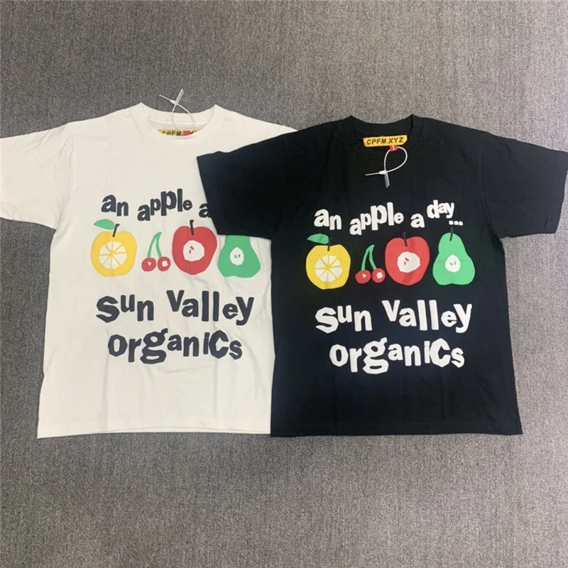 

Fruit Pattern Foaming Printing CPFM,XYZ Tee Men Women 1:1 High quality Streetwear CPFM XYZ T-shirts