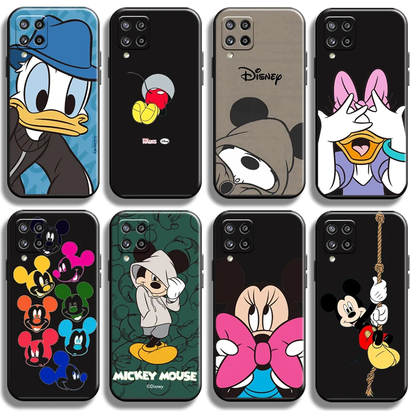 

Cute Cartoon Mickey Mouse For Samsung Galaxy A42 5G Phone Case TPU Black Liquid Silicon Cover Back Shockproof Carcasa