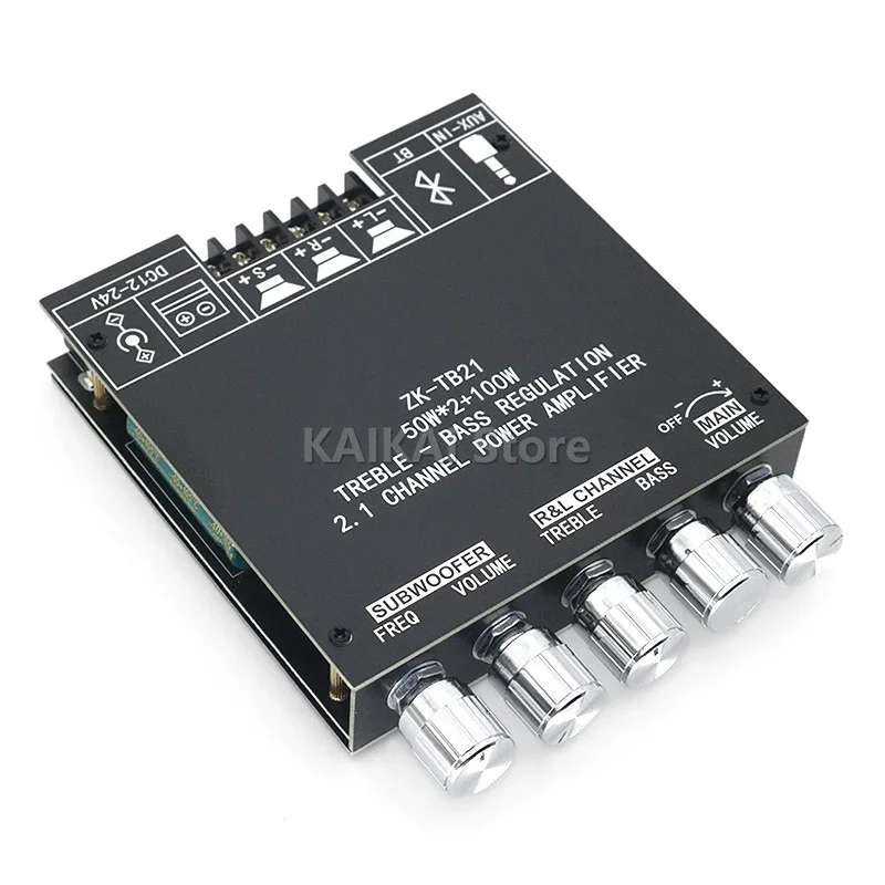 ZK-TB21 TPA3116D2 Bluetooth 5 0 Плата усилителя сабвуфера 50WX2 + 100 Вт 2 1-канальная плата