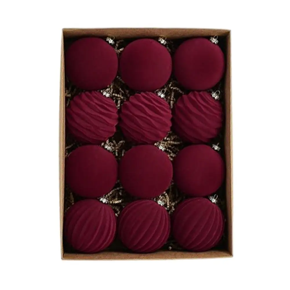 

Новогодние Шары 8 См, Флокированные, Мягкие, Бархатные, Для Украшения Елки, Дома, Вечеринок, Праздничные Украшения, Тема Навидад