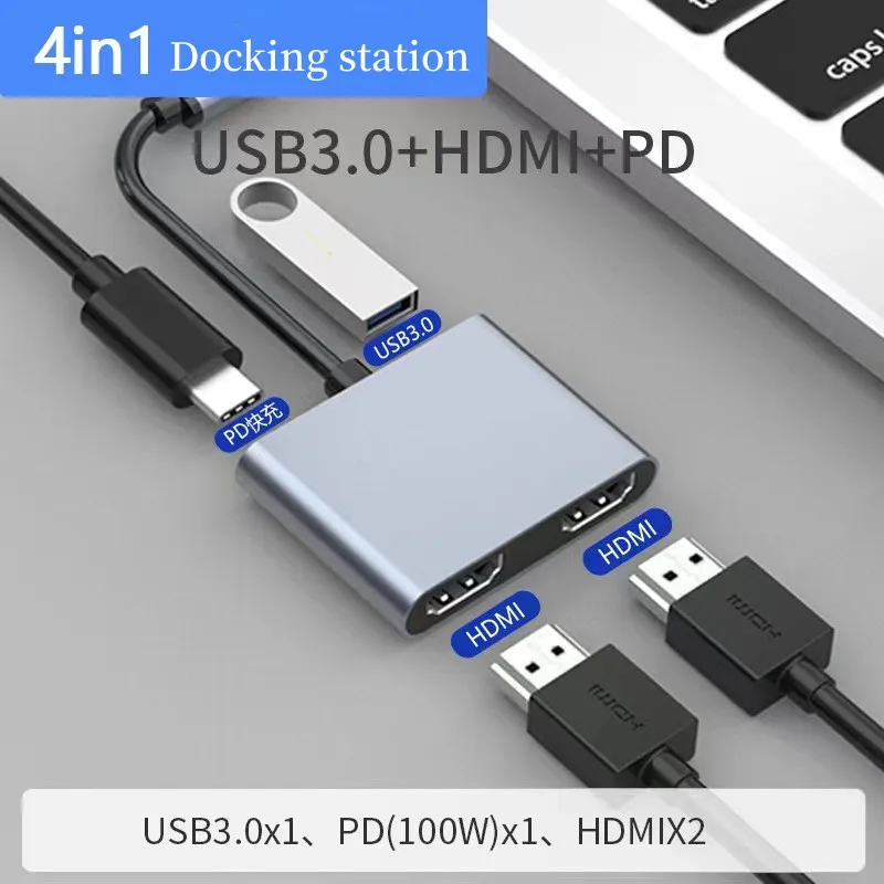 

Mini Docking Station Laptop Adapter USB3.0 Hub Multifunctional Computer PD Charging Dock RJ45 HDMI Compatible TF/SD Type-C Split