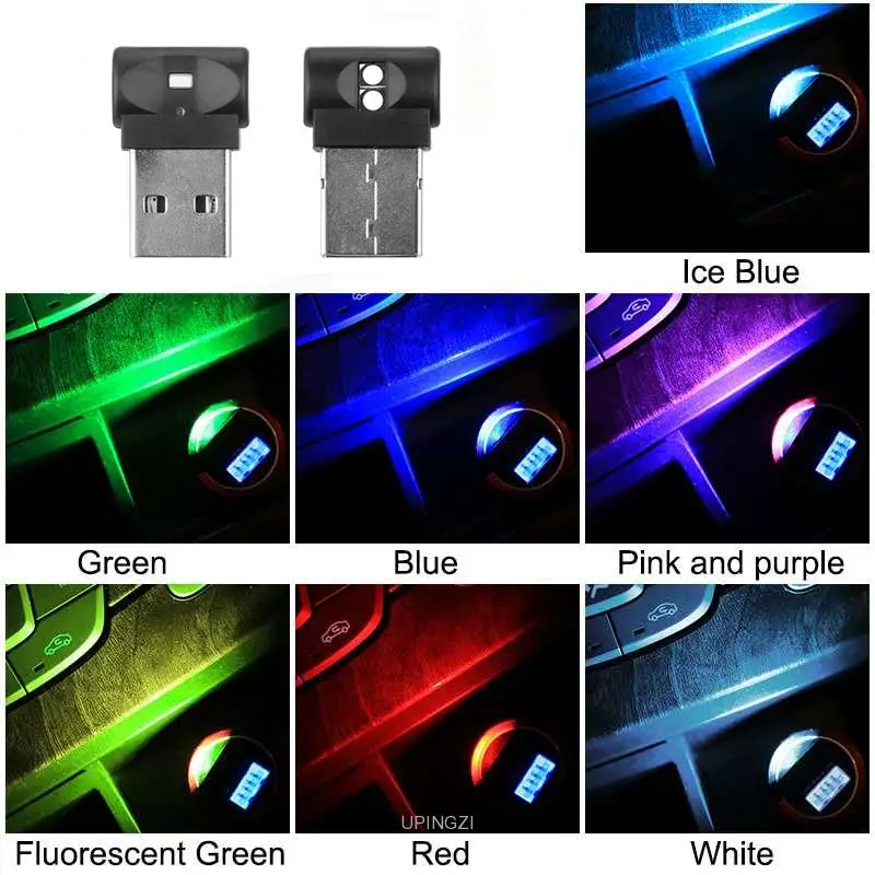 

7color Mini USB LED Car Light Auto Interior Atmosphere Light Decorative Lamp Emergency Lighting PC Auto Accessory visual light