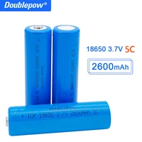 doublepow 18650 battery 3 7v 2600mah 18650 rechargeable lithium battery for flashlight monitoring equipment18650 5c battery